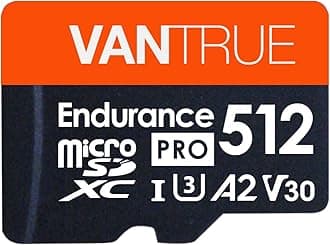 Vantrue 512GB microSDXC UHS-I U3 4K UHD Video High Speed Transfer Monitoring SD Card with Adapter for Dash Cams, Body Cams, Action Camera, Surveillance & Security Cams