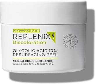 Replenix Glycolic Acid 10% Resurfacing Skin Peel, Medical-Grade Facial Peeling Pads for Discoloration & Acne (60 ct.)