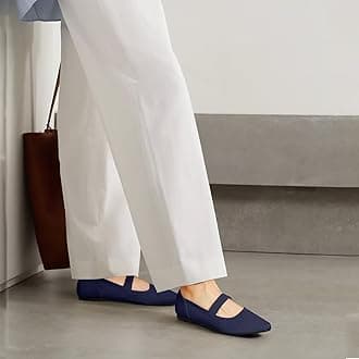 TINGRISE Women's Flats Shoes Pointed Toe Knit Washable Ballet Comfortable Dressy Mary Jane Flat