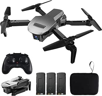 Drone with Camera for Adults 4k FPV 120° wide-Angle WiFi RC Quadcopter Long flight time (3 Batteries) Helicopters Flips RTF