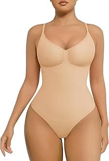 FeelinGirl Shapewear Bodysuit for Women Tummy Control Sculpting Shaper Thong Seamless Body Shaper