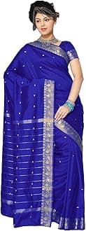 Womens Indian Ethnic Traditional Banarasi Art Silk Saree Sari Wrap Fabric Dress Drape