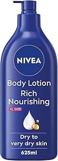 NIVEA Body Lotion for Dry to Very Dry Skin, Rich Nourishing with Pure Hyaluron, 72H Intense Moisture, 625ml