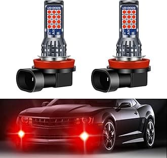 2Pcs H8/H11 Red Fog Light Bulbs,24 High Bright 3030 Chips H11 Bulbs Replacment Kit,DRL Fog Lights for Car Trucks, SUVs, Vans, 12-36V