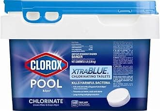 Clorox Pool&Spa XTRABLUE 3” Chlorinating Tablets, Individually Wrapped, Kills Bacteria & Stops Algae (5 LB)