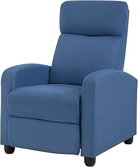 BestMassage | Recliner Chair | with 2 Point Massage Function | Textile Blue |...