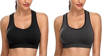 Padded Y-Back Sports Bra for Women - Racerback Low Impact Spaghetti Strap for Yoga Workout Top
