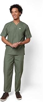 KNYA Active Men's 5-Pocket New Gen Scrubsuit V Neck Flexibile & Comfortable Top & Bottom Easily Accessible Pockets Uniform for Doctors