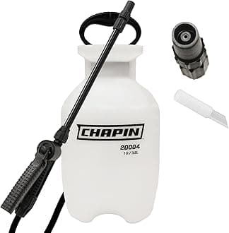Chapin 20000 Made in USA 1 -Gallon Lawn and Garden Pump Pressured Sprayer, for Spraying Plants, Garden Watering, Weeds and Pests, Polypropylene, Translucent White
