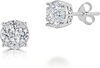 1/4-1.00 Ct Women Round Lab Grown Diamond Stud Earrings Set in 925 Sterling Silver Certified