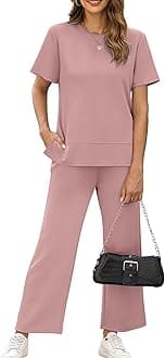 XIEERDUO Women's 2 Piece Lounge Set Fashion Travel Outfits Vacation Tracksuit Comfy Wide Leg Airport Loungewear S-3XL