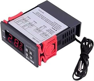 amiciSmart DC 12V Digital Thermostat, Temperature Regulating Device 10A with NTC Sensor for Incubator (STC-1000)