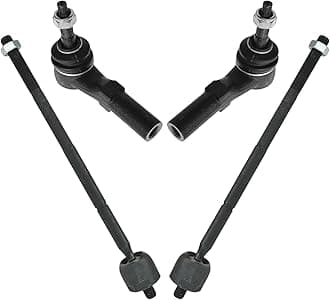 TRQ Inner and Outer Driver and Passenger Side Tie Rod Set 4 Piece Compatible with 2000-04 Dodge Dakota Rear Wheel Drive 2000-03 Dodge Durango Rear Wheel Drive