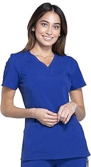 Cherokee Women's Medical Scrub Top Iflex V-Neck Knit Panel Top - CK605