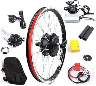 20" Front/Rear Wheel Hub Electric Bike Conversion Kit, 36V 250W/48V 1000W E-Bike Powerful Hub Motor Kit with SW-810LED Display Waterproof Wire Front/Rear Wheel Hub Assembly Motor Kit (US Stock)