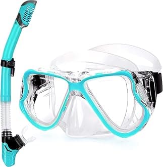 Dry Snorkel Set,Panoramic Wide View Anti-Fog Scuba Diving Mask,Professional Snorkeling Gear for Adults Kids