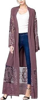 WSPLYSPJYEmbroidered Women Open Abaya Muslim Dress Islamic Cardigan Dubai Kaftan Robe