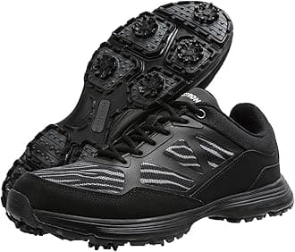 THESTRON Men Golf Shoes Mesh Breathable Breathable Golf Walking Sport Sneakers 7 Spikes Golf Trainers