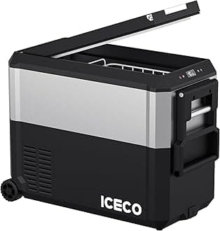 ICECOPortable Refrigerator, 50L, -4℉~22℉, 12/24V DC, 52 Quarts, Compact, Frost Free, Freestanding, 40.79 lbs, ETL Certified