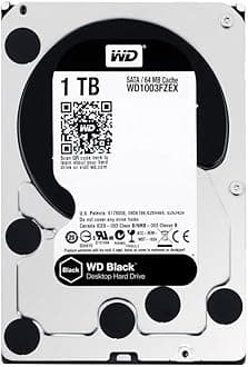 WD 1TB Black Performance Internal Hard Drive 7200 RPM SATA III 3.5" HDD