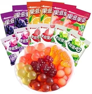 6 Flavors Peeling Fruit Juice Fudge,strawberry Juice Gummy Candy,White Peach Grape Litchi Sugar Soft Candy Toffee,Healthy Candy Snacks, Chinese Candy Gift (Litchi flavor (peeled),300g)
