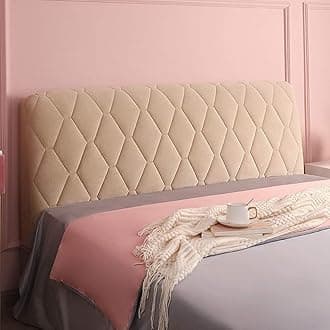 Headboard Slipcover for Twin Queen Full California King Size Beds, Protector Padded Velvet Dustproof Stretch Solid Color Quilted Head Cover