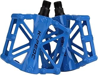 Aluminium CNC Bike Pedals 9/16", Lightweight Mountain Road Bike Pedal with 16 Anti-Skid Pins Bicycle Pedals for MTB BMX