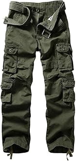AKARMY Men's Cargo Pants, Military Tactical Casual Pants, Lightweight Cotton Work Pants with Multi Pockets K18 ArmyGreen 42