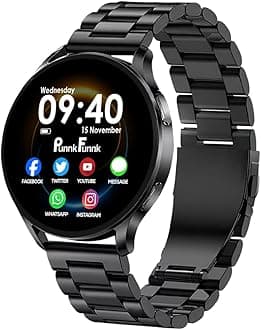 PunnkFunnk EVO Vista Smartwatch, 1.3” HD Display Bluetooth Calling Metal Smartwatch, Fitness & Sleep Tracker, 100+ Sports Modes, IP67 Waterproof Compatible with Android & iOS(Black)