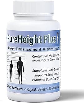 Pure Biotechnologies Pureheight Plus Height Enhancement Vitamins - Helps You Grow Taller Increases Bone Strength, Builds Density, Stimulates Growth One-A-Day (30 Capsules)