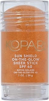 Sun Shield On-The-Glow Sheer Sunscreen Stick SPF 40, Sweat and Water Resistant Roll On Sunscreen For Face and Body with Vitamin E and Bisobolol, 1oz