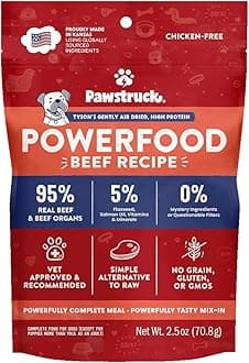 Air Dried Dog Food with Real Beef, Grain Free, Made in USA, Non-GMO, Vet Recommended, High Protein Limited Ingredient Full-Feed, All Breeds & Ages, 2.5oz Trial Bag