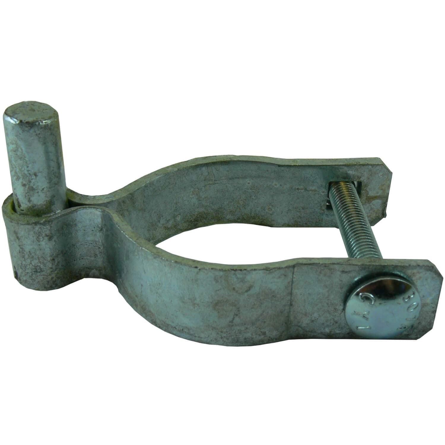 1-5/8" Chain Link Fence Gate Post Hinge - Use for 1-5/8" Outside Diameter Post/Pipe - Galvanized Chain Link Post Gate Hinge - Nut/Bolt Included for Hinge