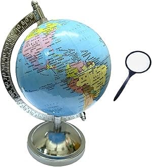 GEOKRAFT Political 5 Inches Laminated Globe/Home Decor/Office Decor/Gift Item/ShowPiece/Birthday Gift - Blue