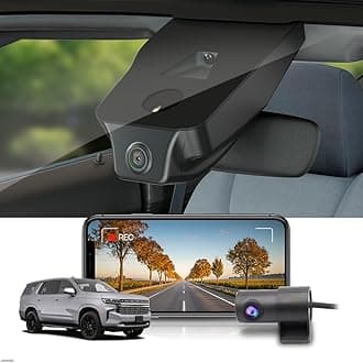 Front 4K+Rear 1080P Dash Cam Adapts for Chevy Tahoe 2021-2026 (HD2-4925, 6 or 8 Vents) LS LT RST Premier High Country, OEM Style, Dual HD Video, WiFi&APP, Loop Recording, G-Sensor, 128GB Card