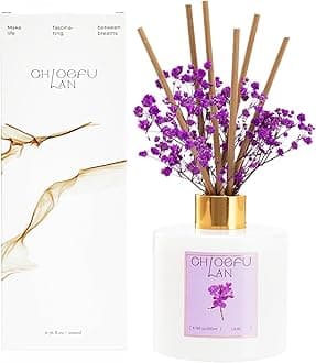 Lilac Diffuser, 6.7 oz Natural Essential Scented Oil with Diffuser Sticks, Best for Bathroom Decor, Living Room Decor, Home & Office Decor, Aromatherapy Diffuser Oil Gift Set