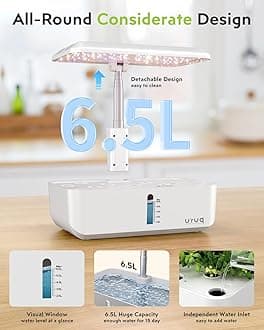 Hydroponic Growing System Indoor Garden: URUQ 12 Capsules Indoor Gardening System with LED Grow Light, Height Adjustable Plant Germination Kit, Smart Pump