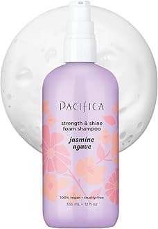 Jasmine Agave Strength & Shine Foaming Shampoo – Repairing Foam Shampoo for Dry, Damaged or Bleached Hair, Deep Clean & Glossy Finish, Clean Beauty Vegan & Cruelty-Free Dermatologist Tested
