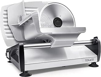 Meat Slicer,TOKASS Electric Deli Food Slicer with Removable 7.5’’ Stainless Steel Blade, Adjustable Thickness Meat Slicer for Home Use, Child Lock Protection, Easy to Clean, Food Slicer Machine-Silver