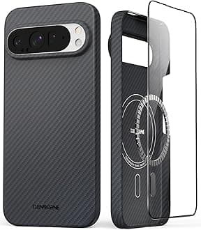 Thinborne Compatible with Google Pixel 9 Pro XL Case, [600D Aramid Fiber] [Magnetic] [Ultra Thin] [Minimalist Style] [Carbon Fiber] - Black