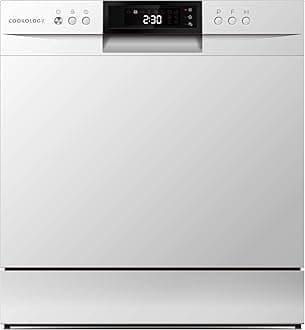 Cookology CTTD8WH Mini Counter Top Dishwasher in White - Compact & Portable - Tabletop Small Appliance - 8 Settings - 8 Wash Cycles - ECO Friendly Mode
