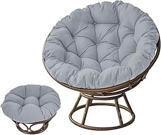 Large Round Papasan Chair Cushion, Thick Outdoor Rocking Chair Cushion, Rattan Hanging Basket Cushion, Egg Nest Replacement Pad(Gray,70 * 70cm)