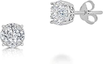 1/4-1.00 Ct Women Round Lab Grown Diamond Stud Earrings Set in 925 Sterling Silver Certified