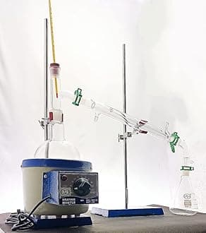 ISKO® Borosilicate glass home distillation unit with Heating Mantle, Stands clamps and Glass parts (2000 ML)