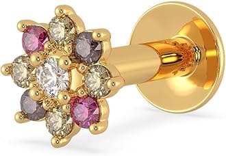 Malabar Gold & Diamonds 22KT | Pure Yellow Gold Colour Stone Nose Pin For Women