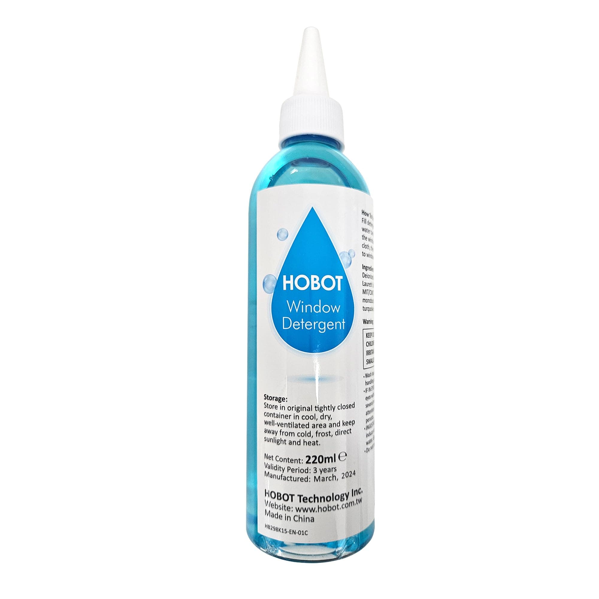 HOBOT Window Cleaning Solution 7.4 fl oz (220 ml)｜Compatible Window Cleaning Robots S7 PRO / 298/388｜Anti-Streak Formula for Crystal-Clear Glass｜Maintains Ultrasonic Spray Performance