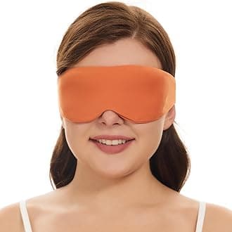 ALASKA BEAR Sleep Mask Side Sleepers Headband Design, Soft Eye Shades for Men and Women 100% Blackout Mask Extra-Plush, Tangerine