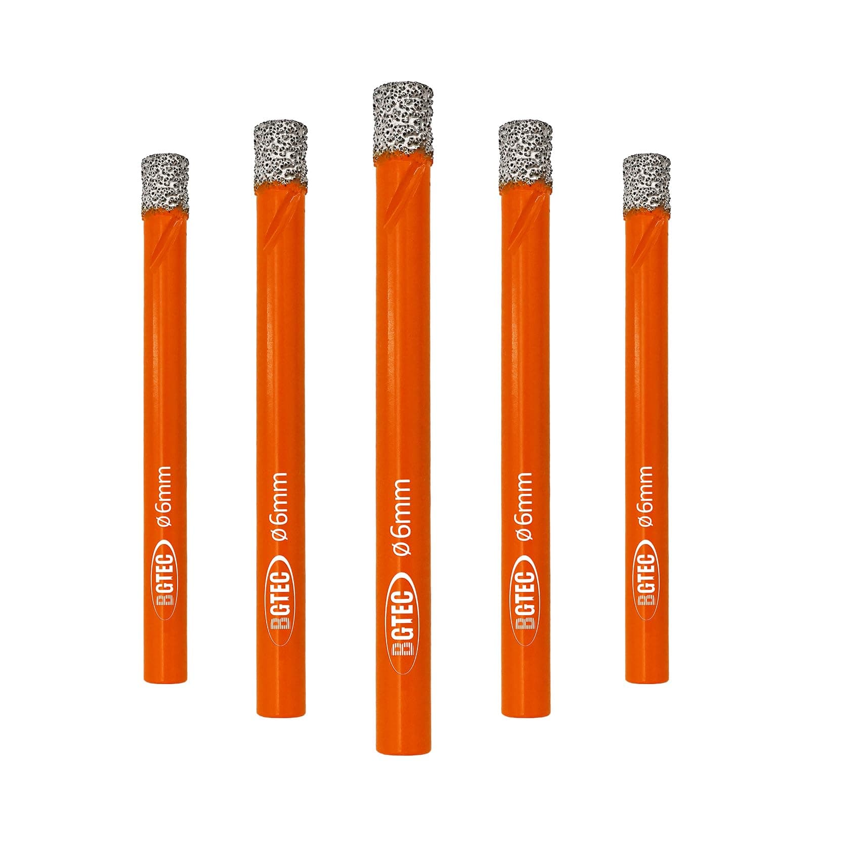 Dry Diamond Drill Bit Set,BGTEC 5pcs 1/4" 6mm Hole Saw for Granite,Marble,Masonry, Concrete, Tile/Ceramic, Glass, Hard Plastic,Vacuum Brazed Diamond Core Drill Bit Kit