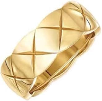 Shapes Studio 18k Gold Plated Rings for Women,Crush Wide Band Gold Plated Ring, Stacking Rings, Wedding Band Minimalist Style