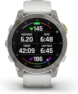 Garmin epix Gen 2, Premium active smartwatch, Health and wellness features, touchscreen AMOLED display, adventure watch with advanced features, white titanium